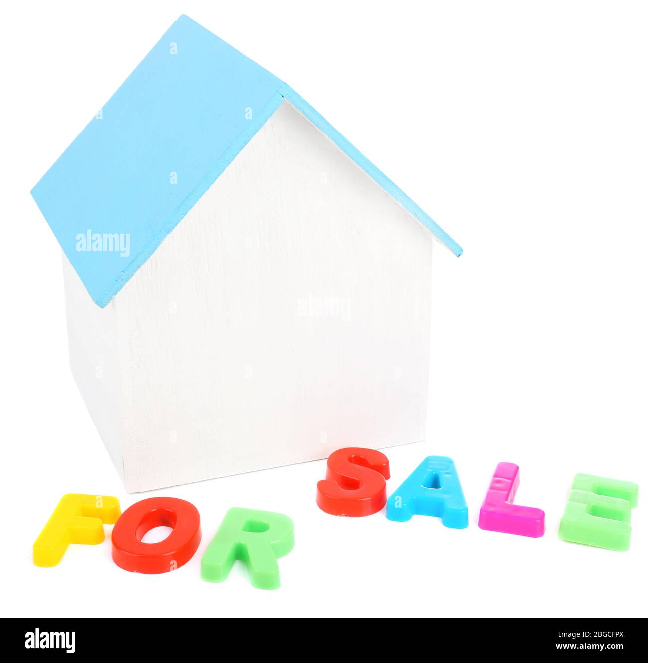 Small wooden house isolated on white Stock Photo - Alamy