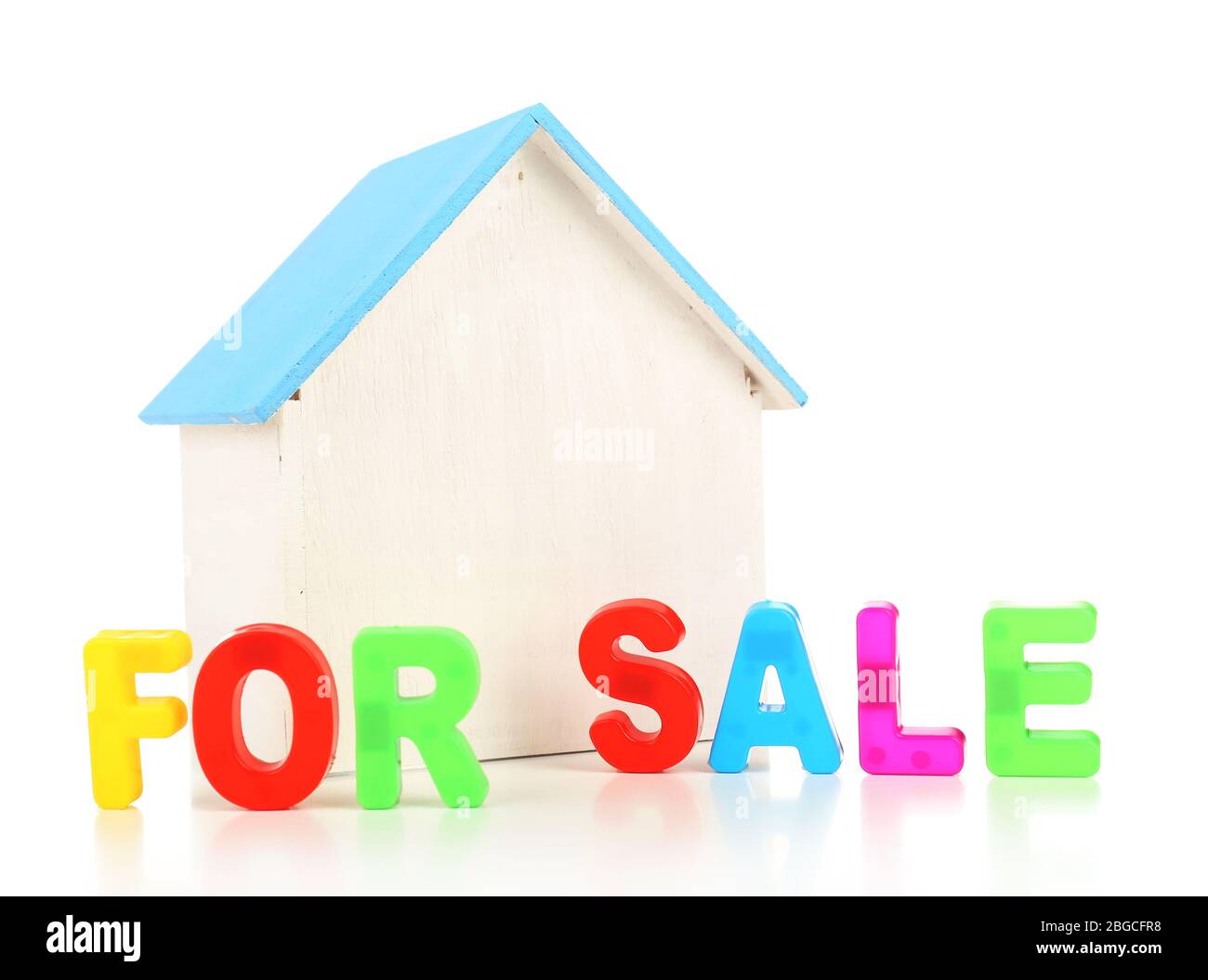 Small wooden house isolated on white Stock Photo - Alamy