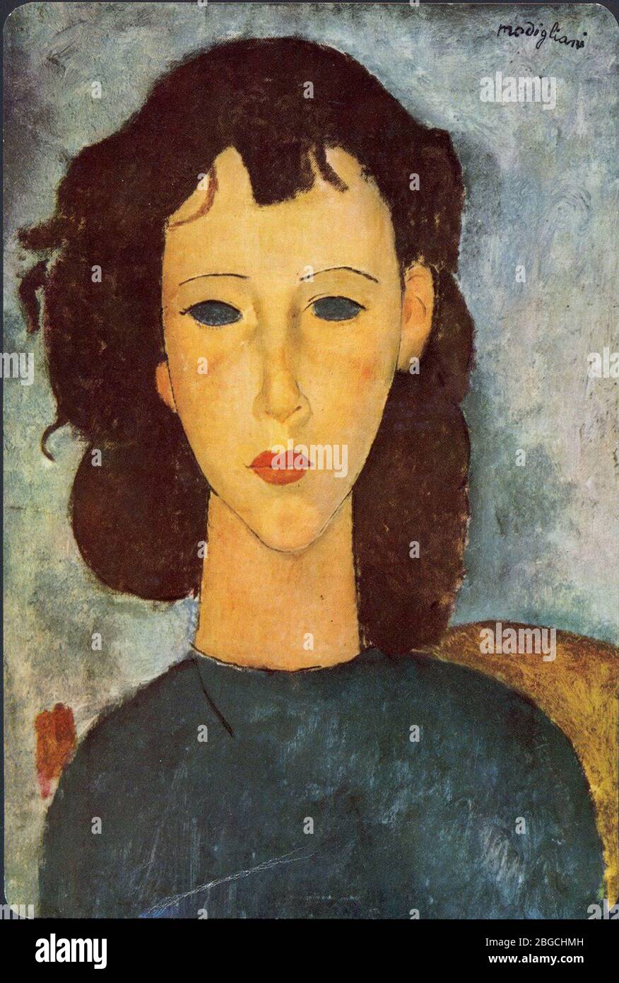 Vintage Modigliani portrait artwork by the famous Italian master painter Stock Photo