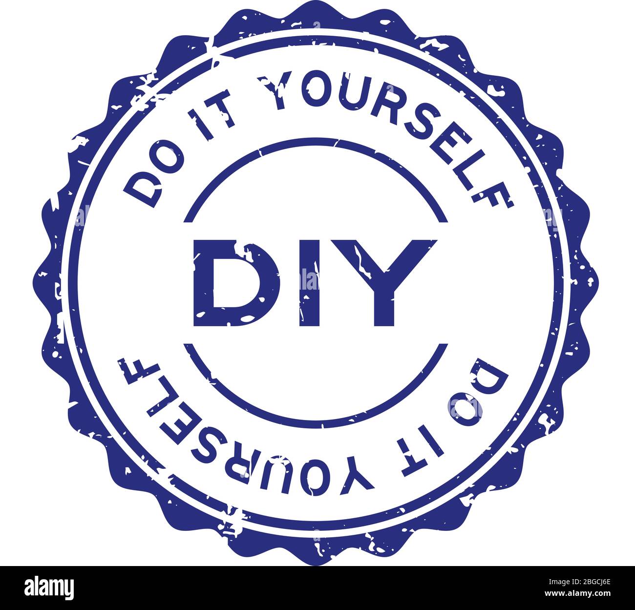 Grunge blue DIY word (Abbreviation of Do it yourself) word round rubber  seal stamp on white background Stock Vector Image & Art - Alamy