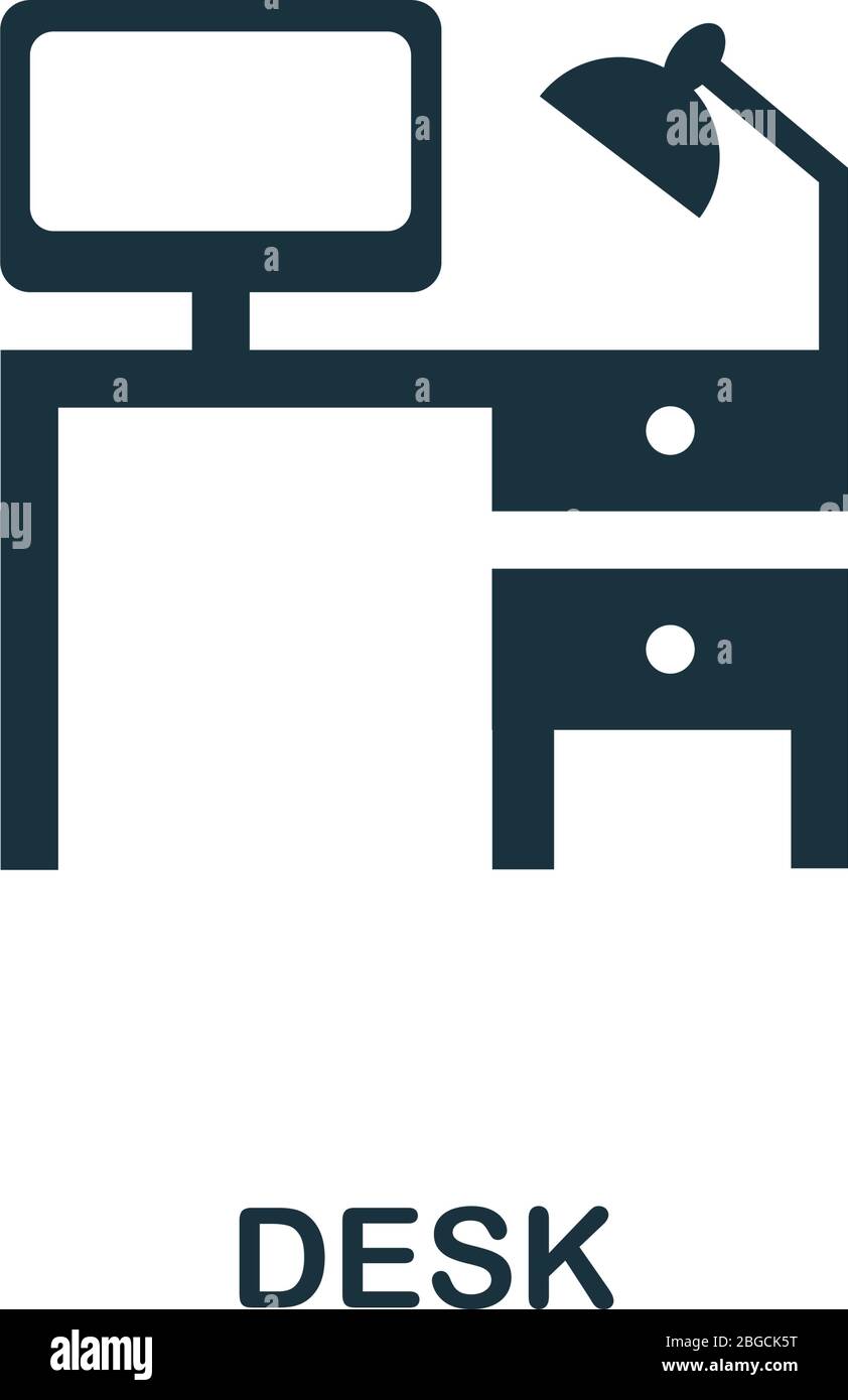 Desk icon. Simple illustration from furniture collection. Creative Desk