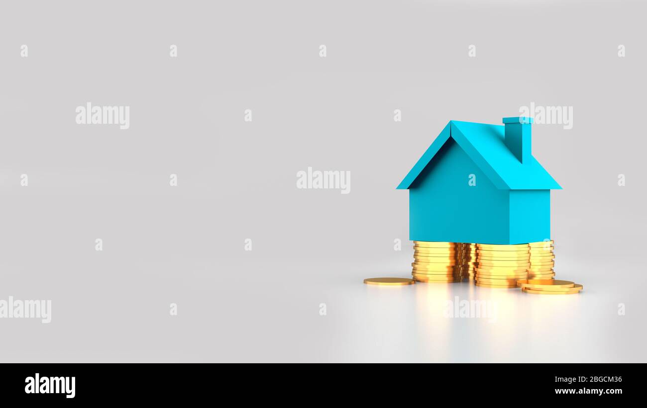 House on stack of coins. Concept of property investment Stock Photo