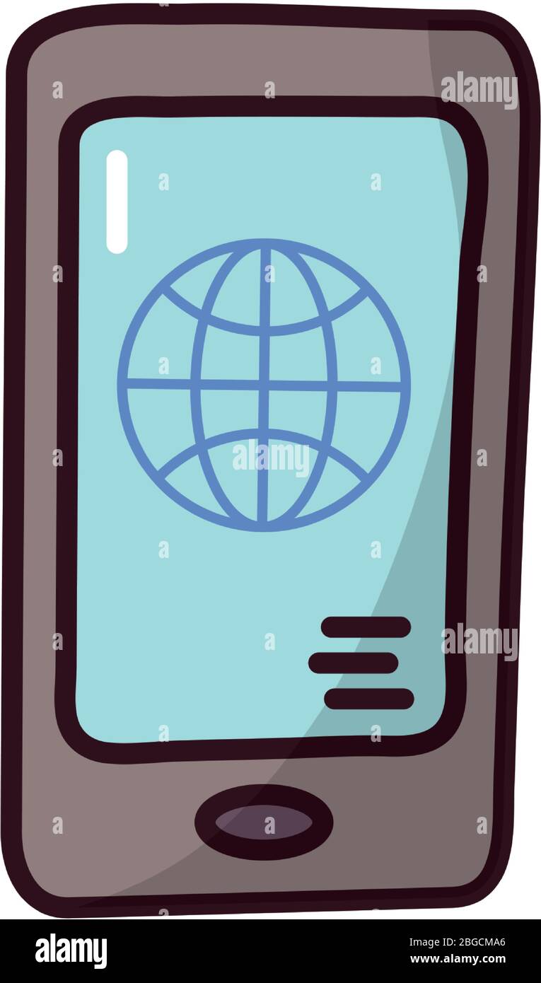 smartphone with sphere browser fill style icon Stock Vector Image & Art ...