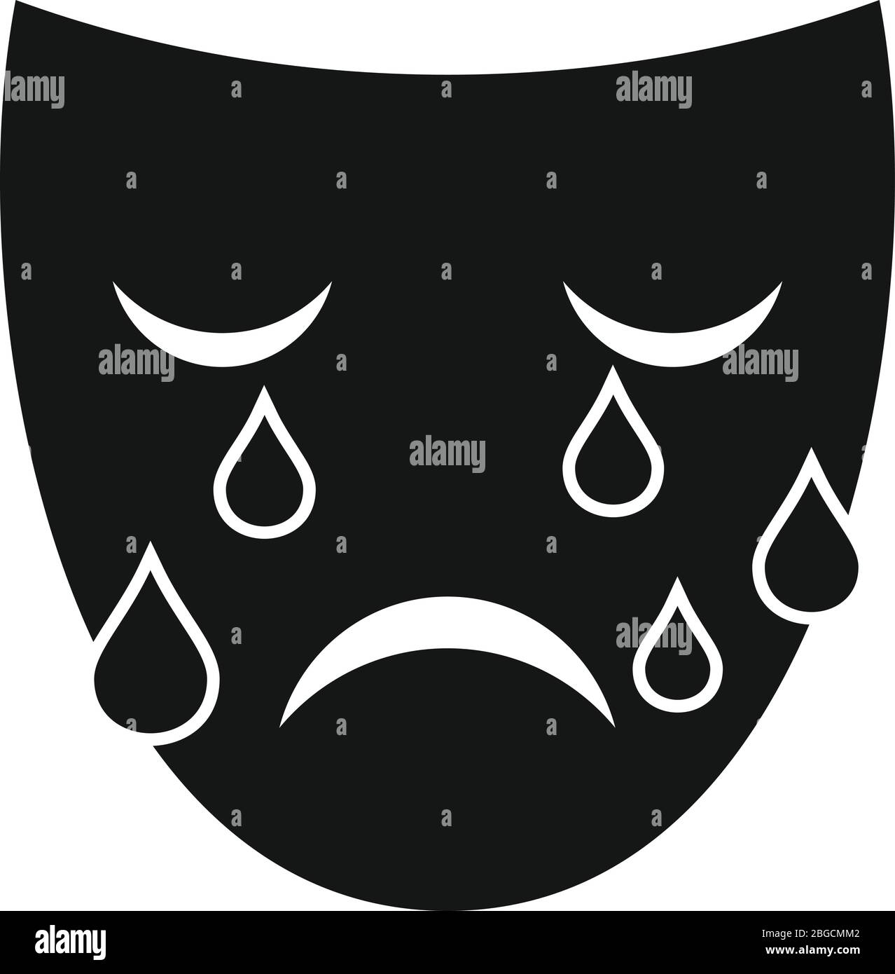 Crying man face icon. Simple illustration of crying man face vector icon for web design isolated on white background Stock Vector