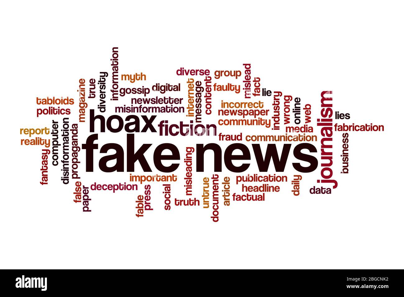 Fake news word cloud concept on white background Stock Photo Alamy