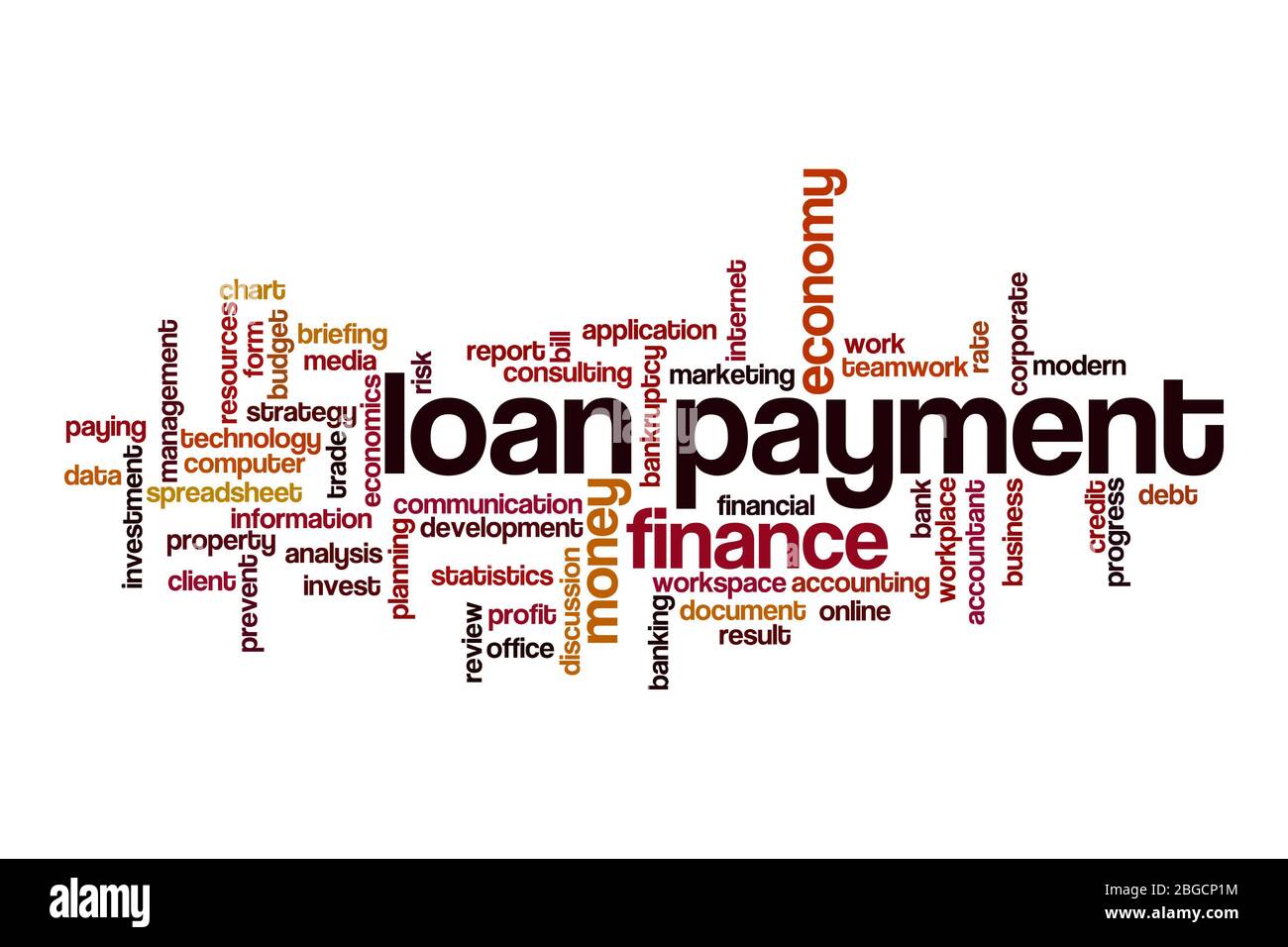 Loan payment word cloud concept on white background Stock Photo