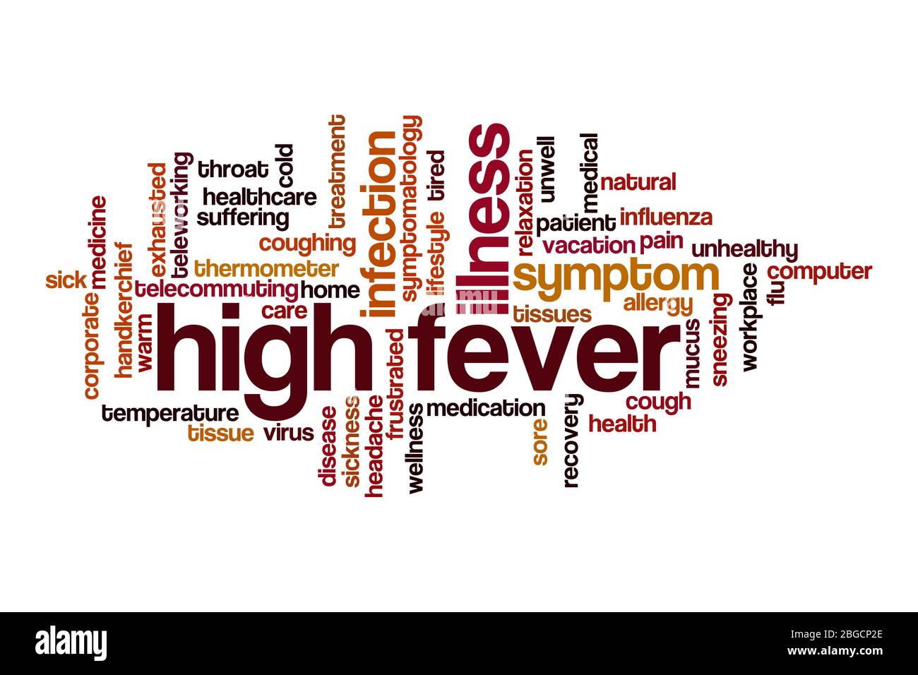 High fever word cloud concept on white background Stock Photo