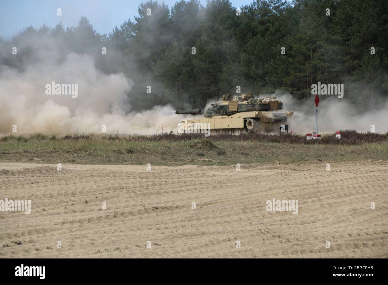 An M1A1 Abrams Main Battle Tank from 2nd Battalion, 69th Armored