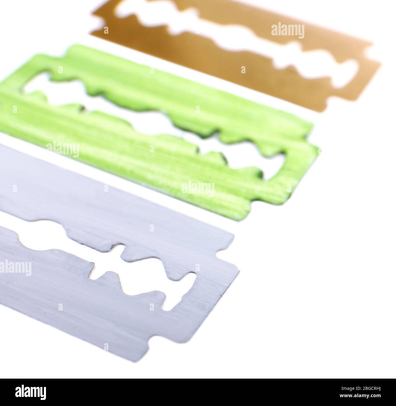 Razor blades isolated on white Stock Photo - Alamy
