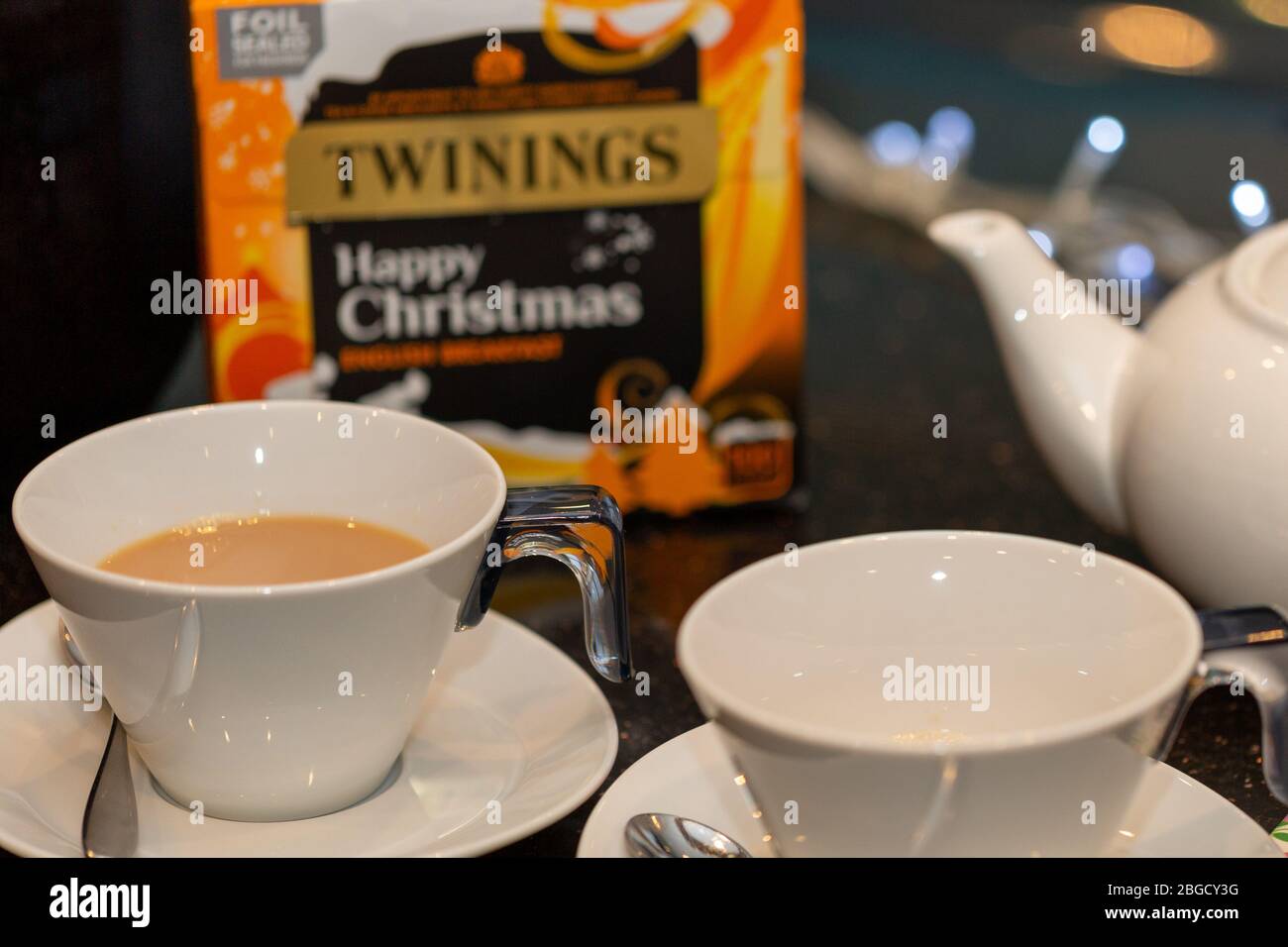 Happy Christmas, Twinings Tea Stock Photo Alamy