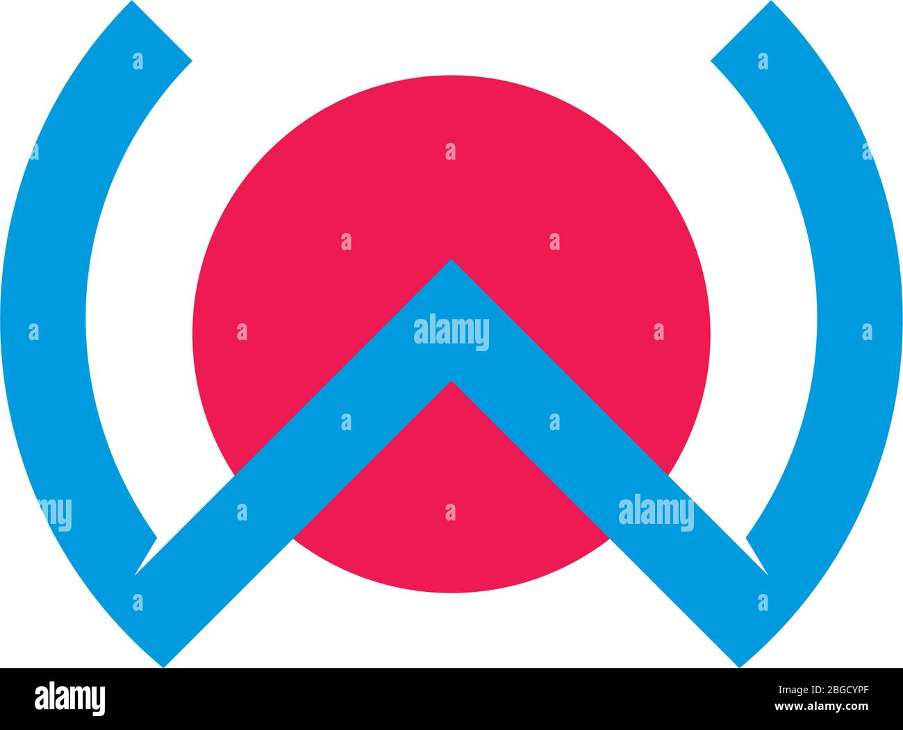 letter ow circle design logo vector Stock Vector