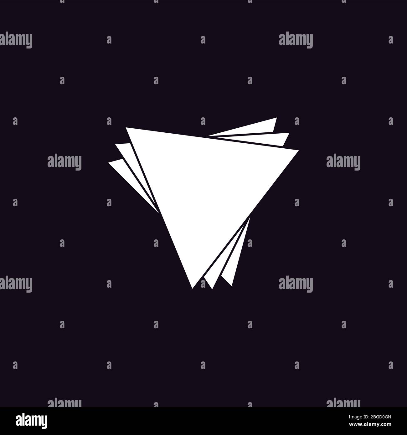 letter v triangle paper design logo vector Stock Vector Image & Art - Alamy