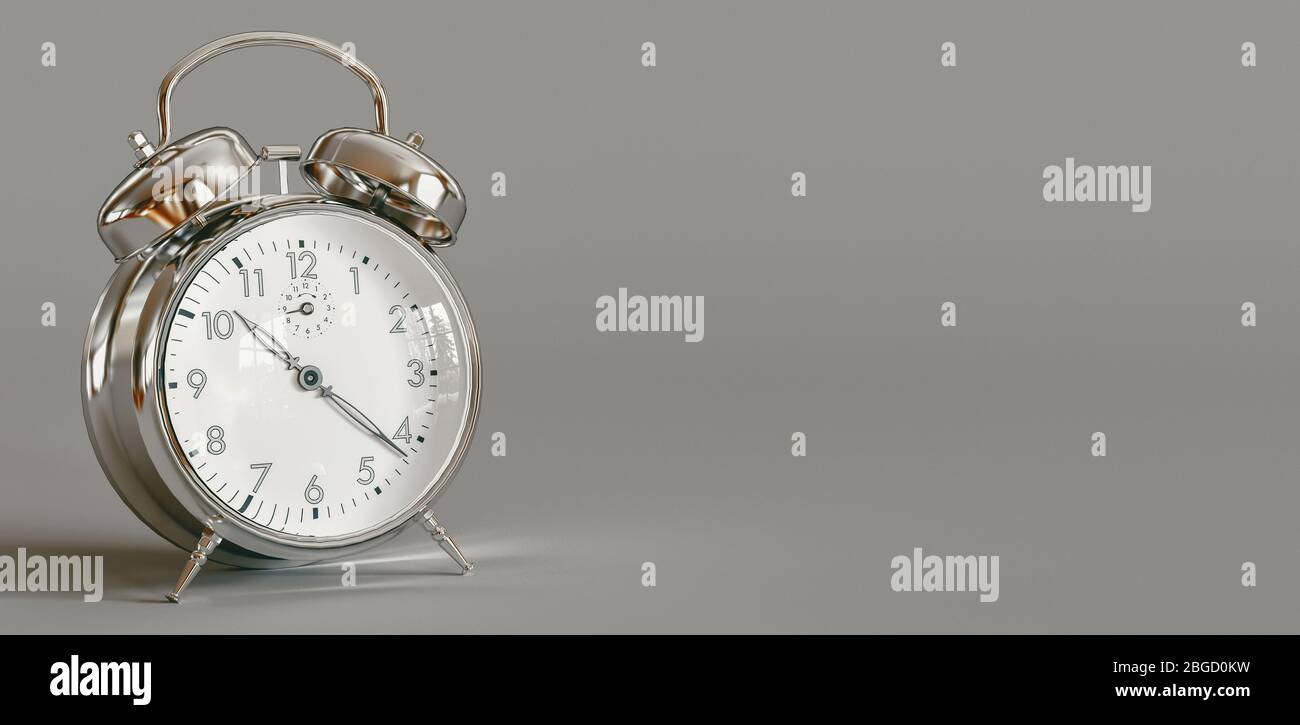 Alarm clock closeup have a good day, background in the morning sunlight. 3d rendering Stock Photo