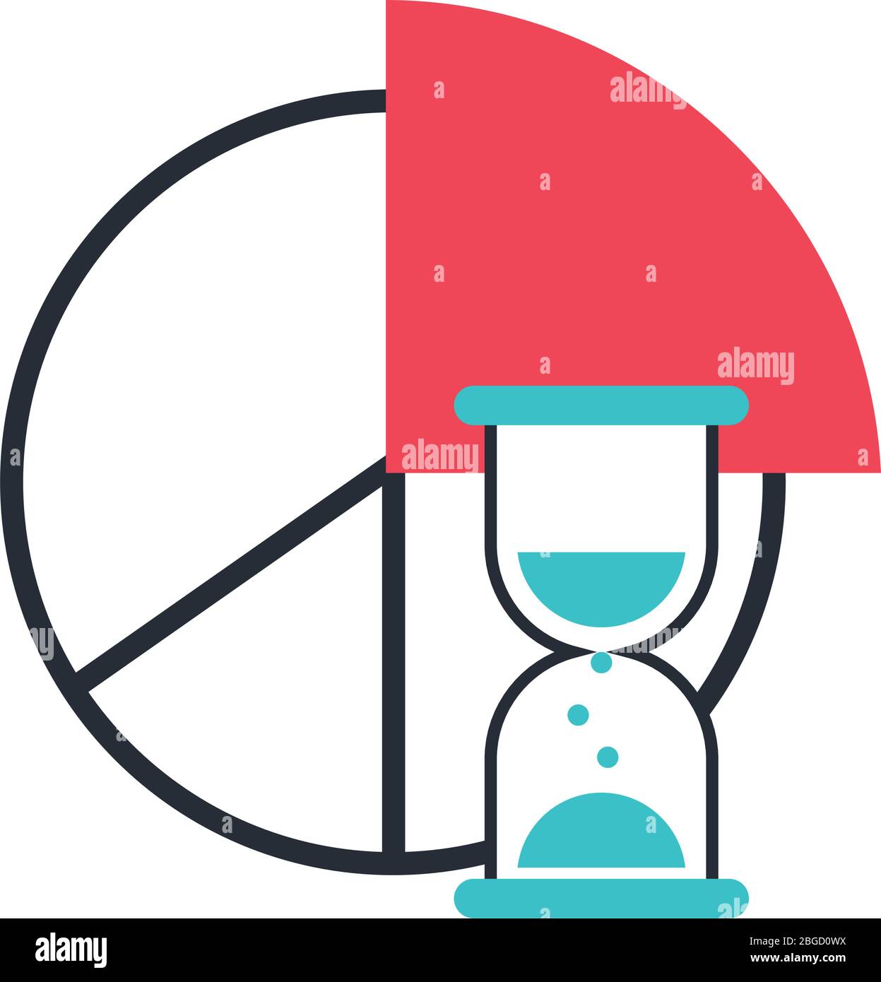 hourglass timer with statistics pie Stock Vector Image & Art - Alamy
