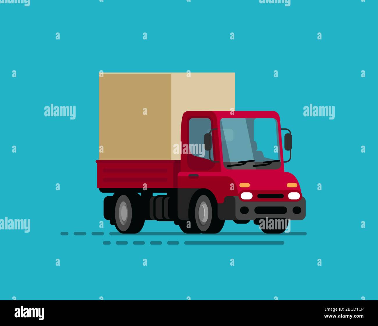 Truck delivery, moving. Transport, trucking vector illustration Stock Vector