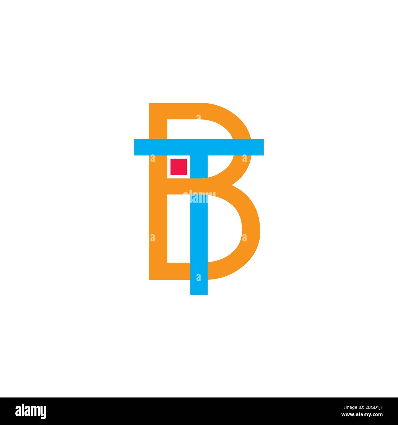 letter tb linked geometric line logo vector Stock Vector