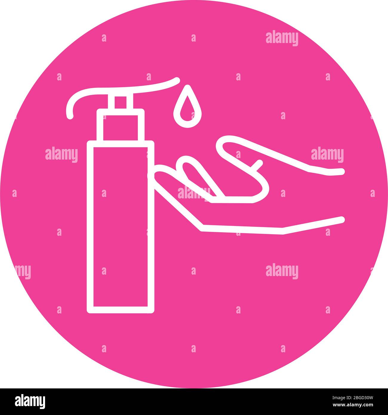 hand with antibacterial soap bottle line icon Stock Vector Image & Art ...