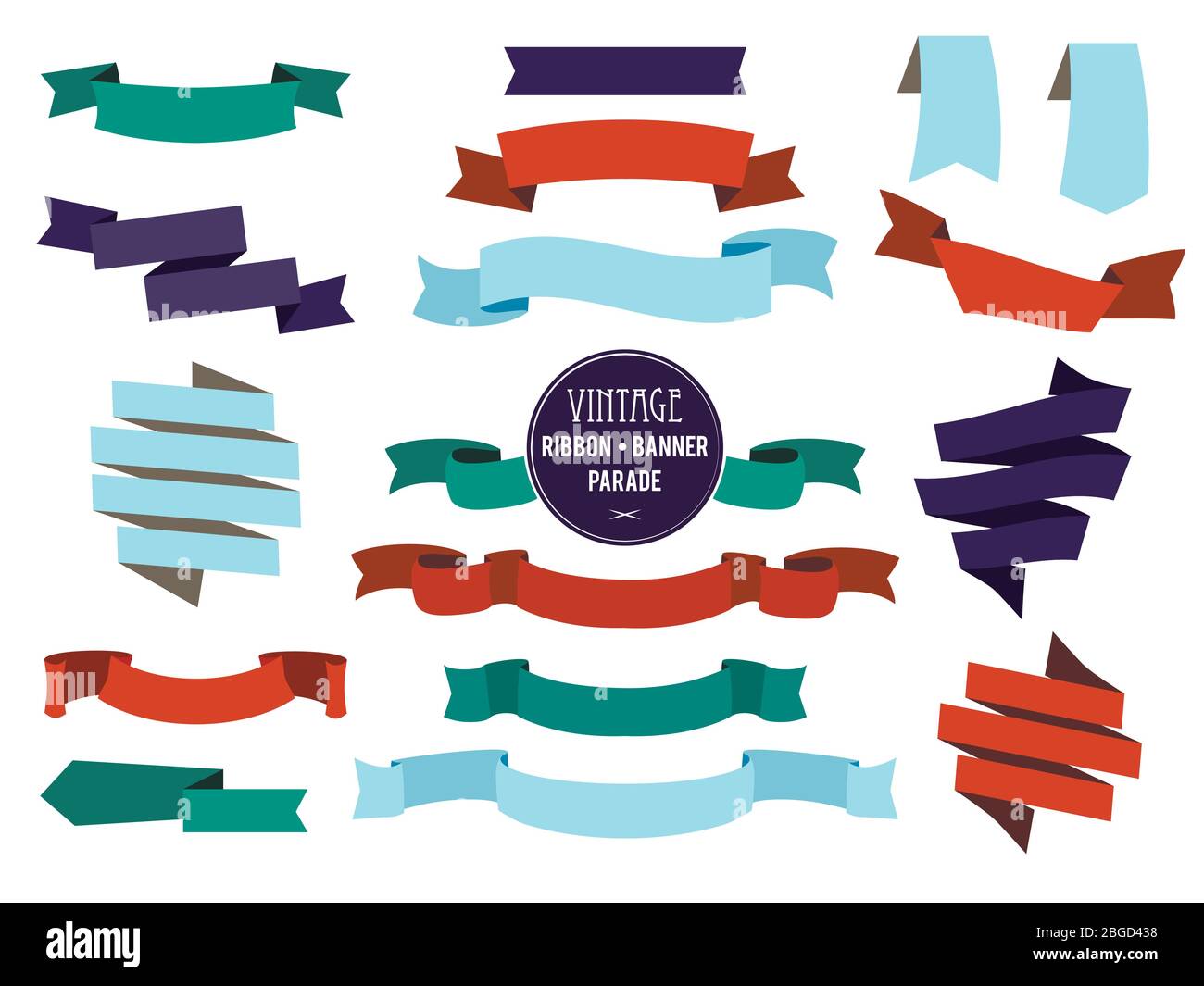 Banners ribbons and badges set. Vector collection set for labels or web design Stock Vector