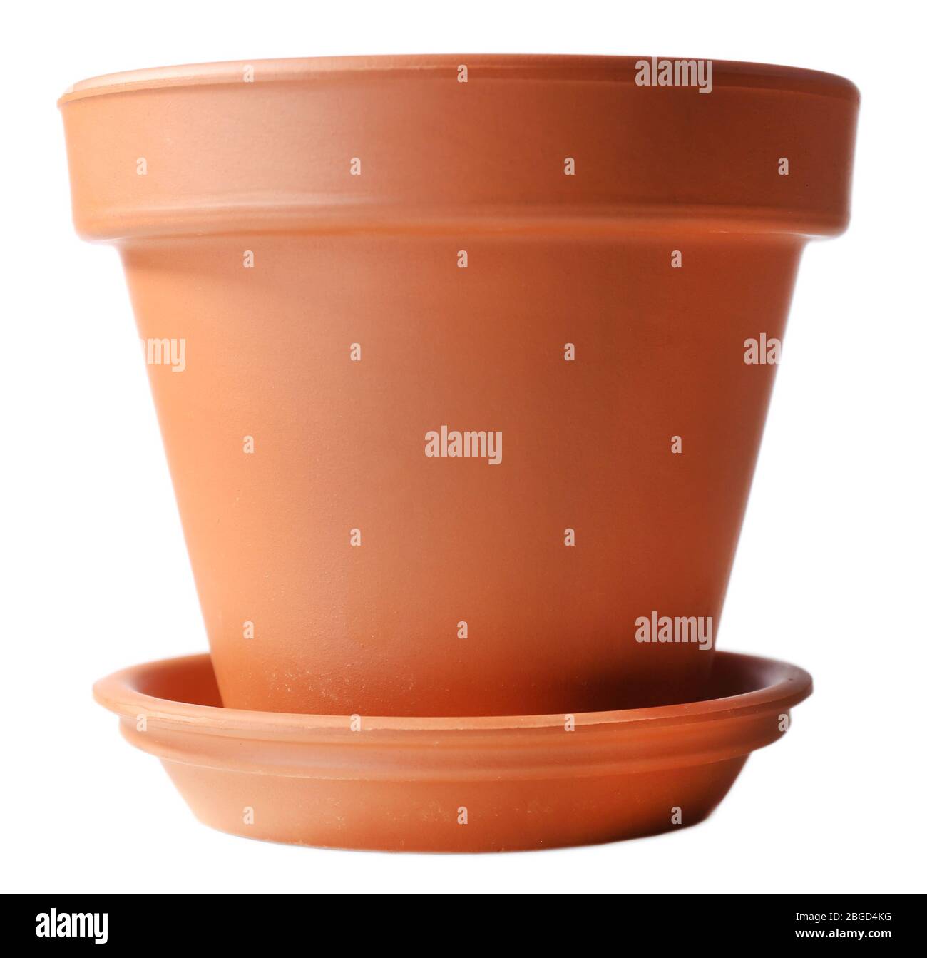Clay flower pot, isolated on white Stock Photo Alamy