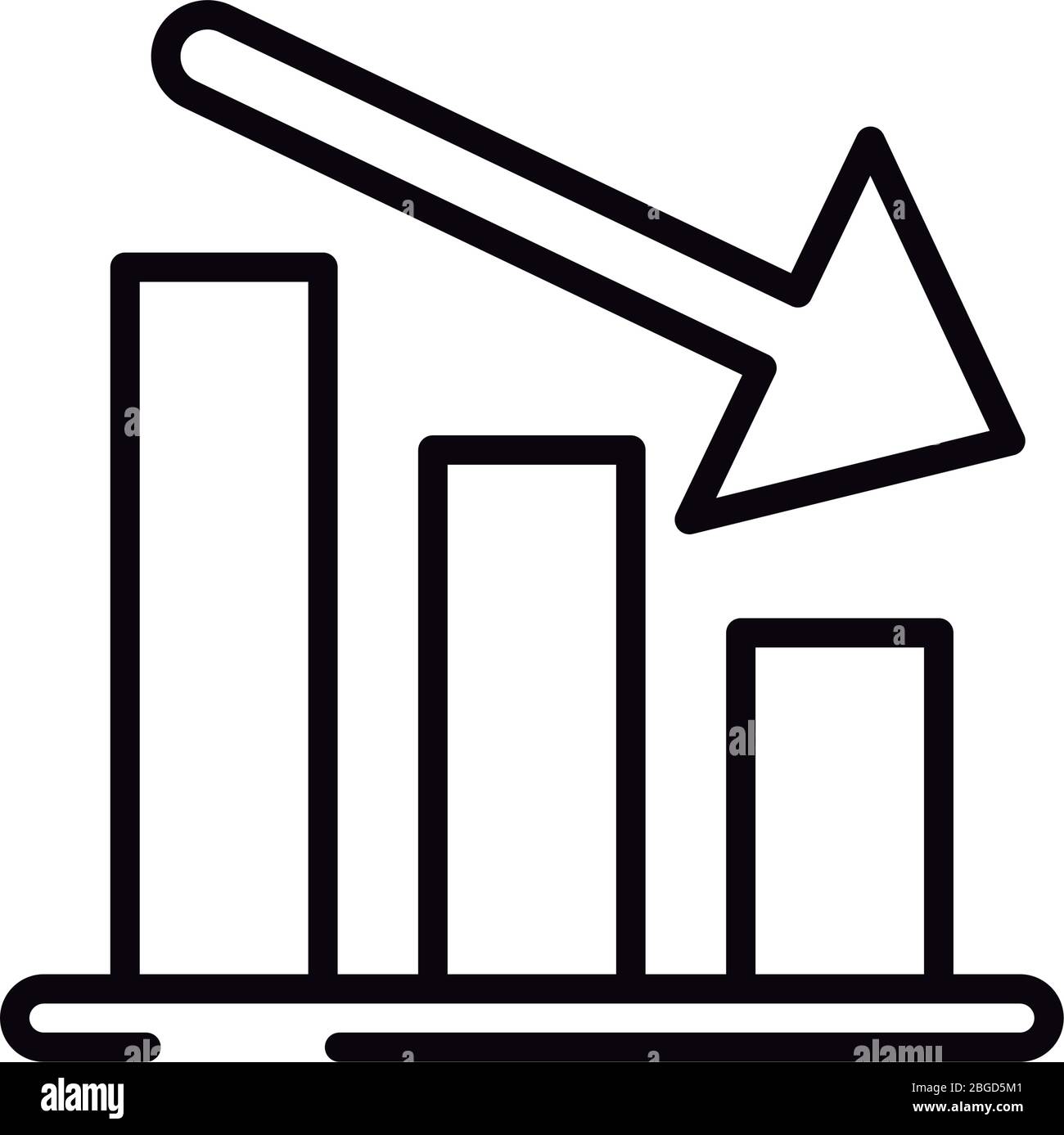 statistics bars line style icon Stock Vector