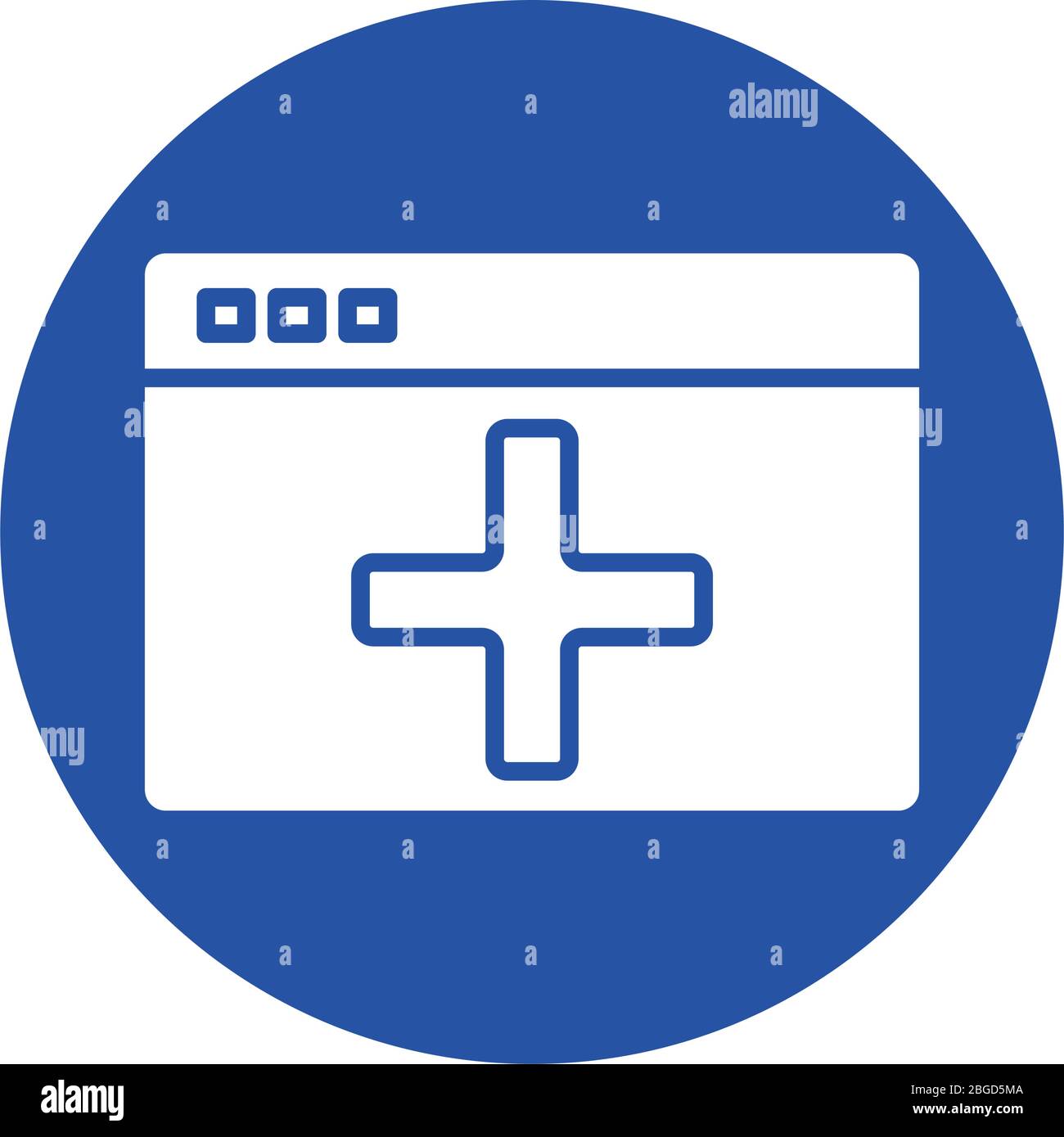 webpage with medical symbol health online silhouette gradient style Stock Vector