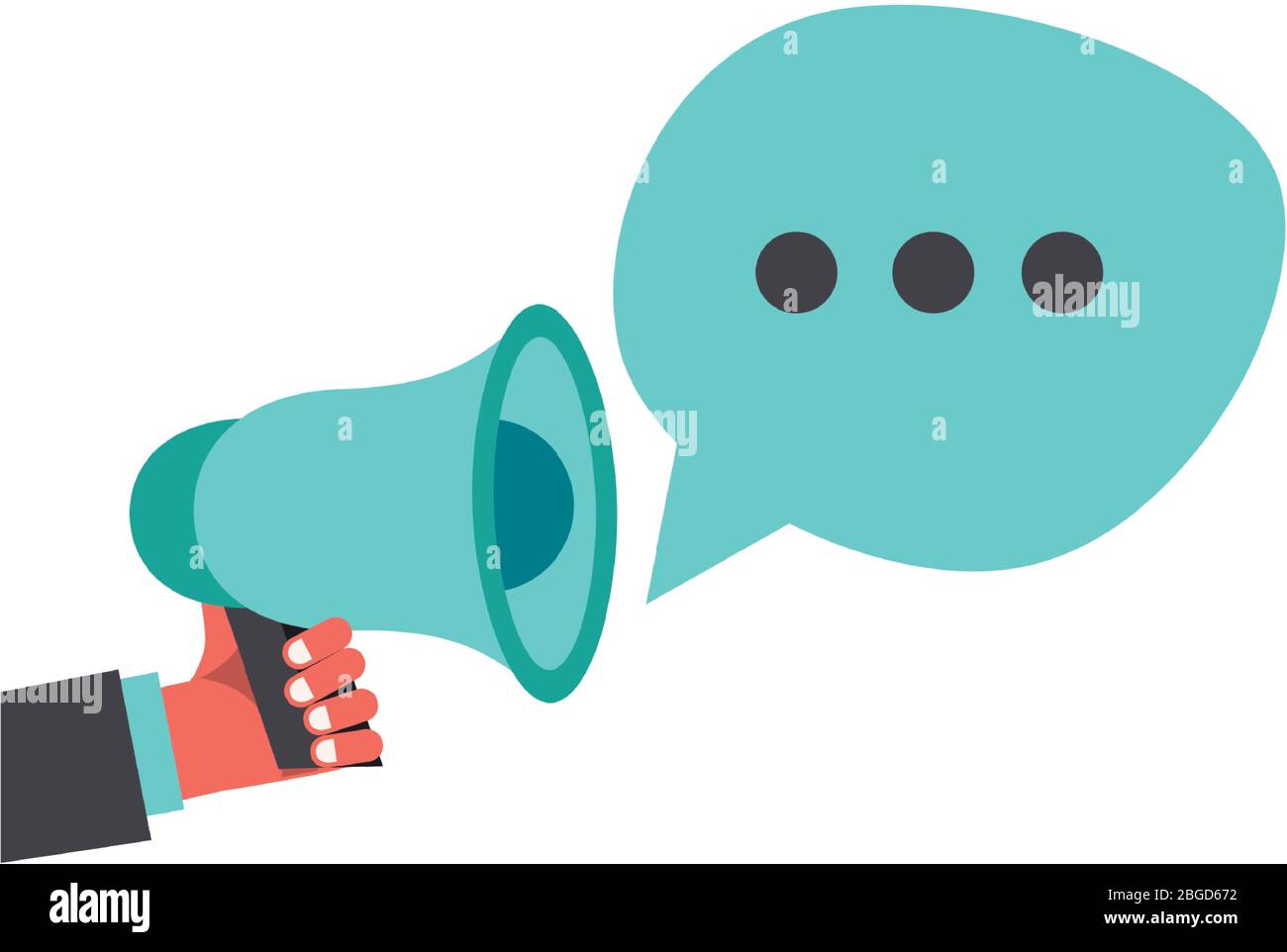 hand with megaphone sound device Stock Vector Image & Art - Alamy
