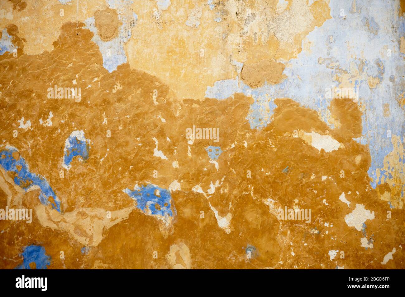 orange blue textured wall Stock Photo