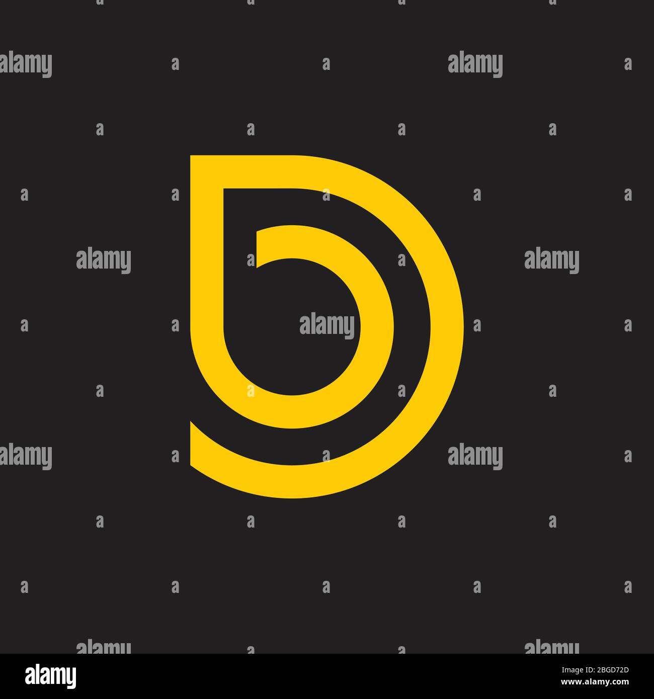 abstract letter bd loop line art logo vector Stock Vector