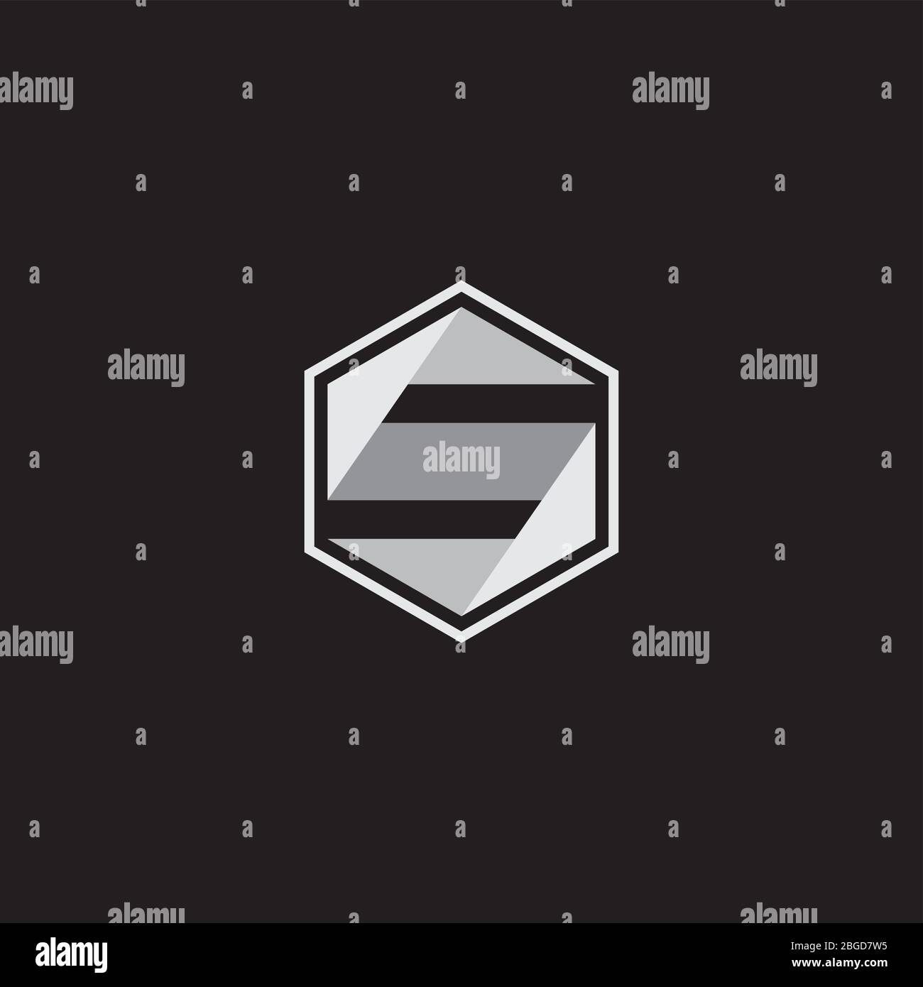 letter s hexagonal geometric gradient shadow origami design logo vector Stock Vector