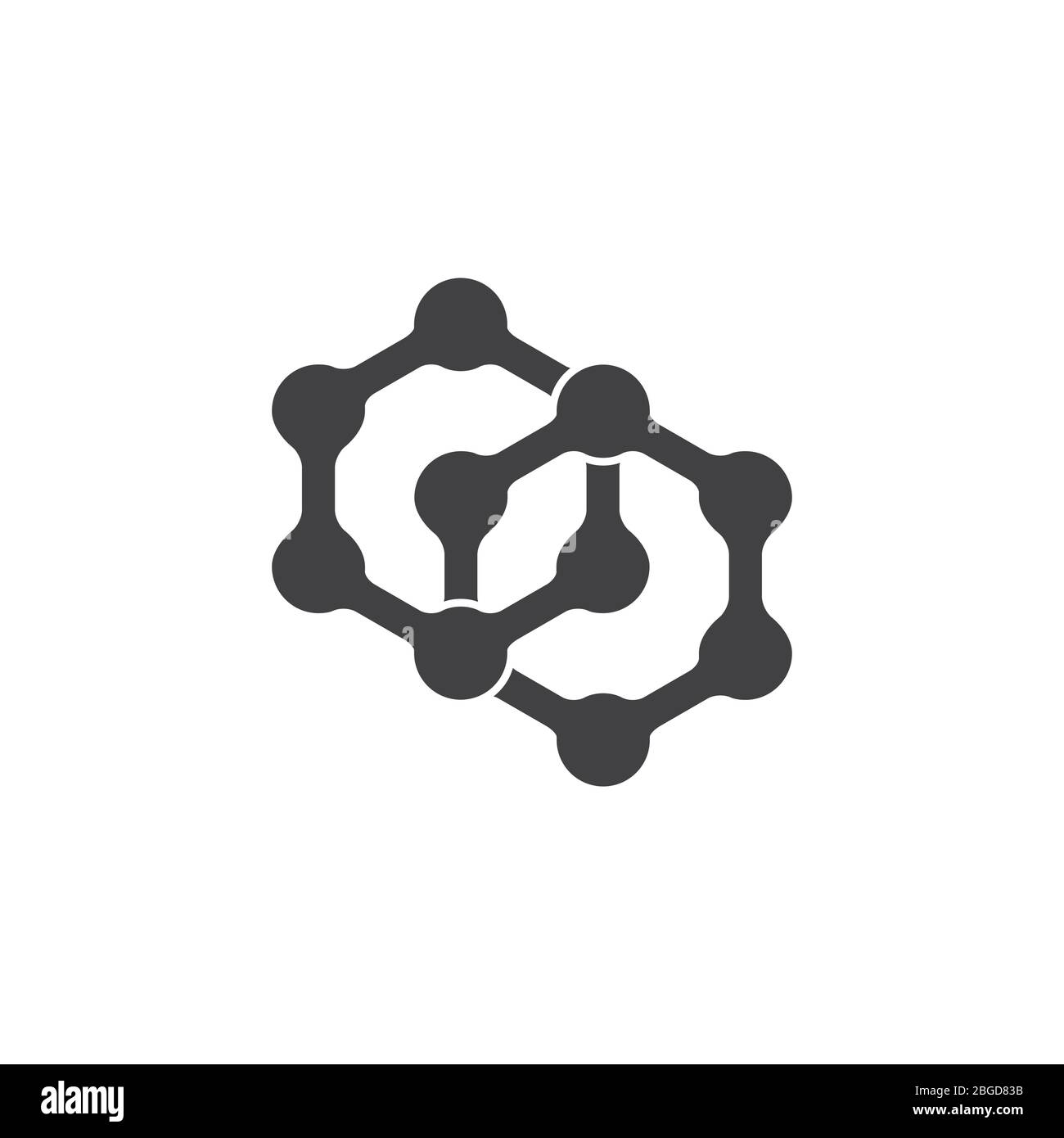 linked hexagonal dots simple logo vector Stock Vector