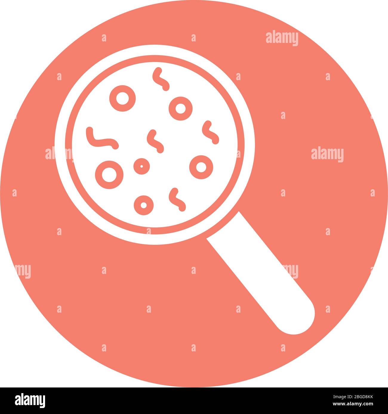 bacteria culture with magnifying glass fill style icon Stock Vector ...