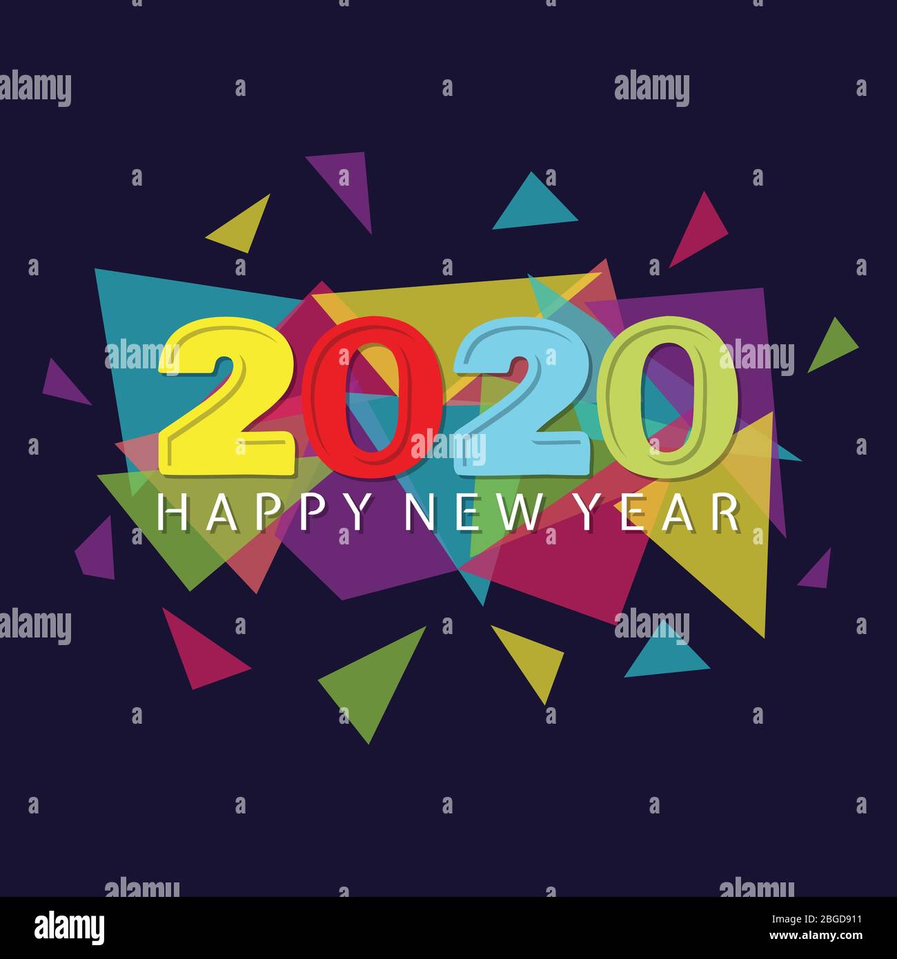Happy 2020 new year insta colour banner for your seasonal holidays