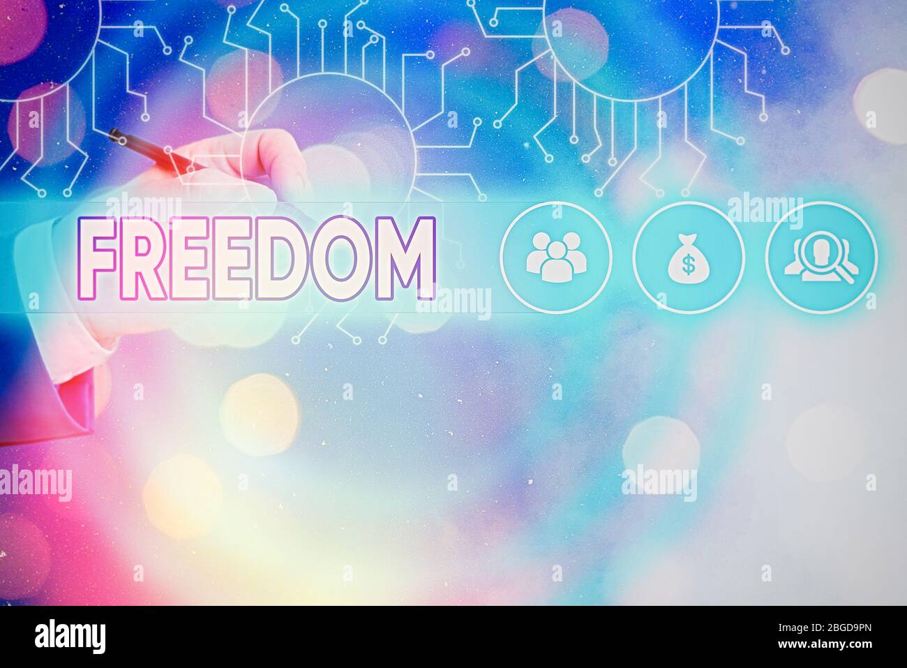 Conceptual Hand Writing Showing Freedom Concept Meaning Liberty Rather Than In Confinement Or Under Physical Restraint Stock Photo Alamy