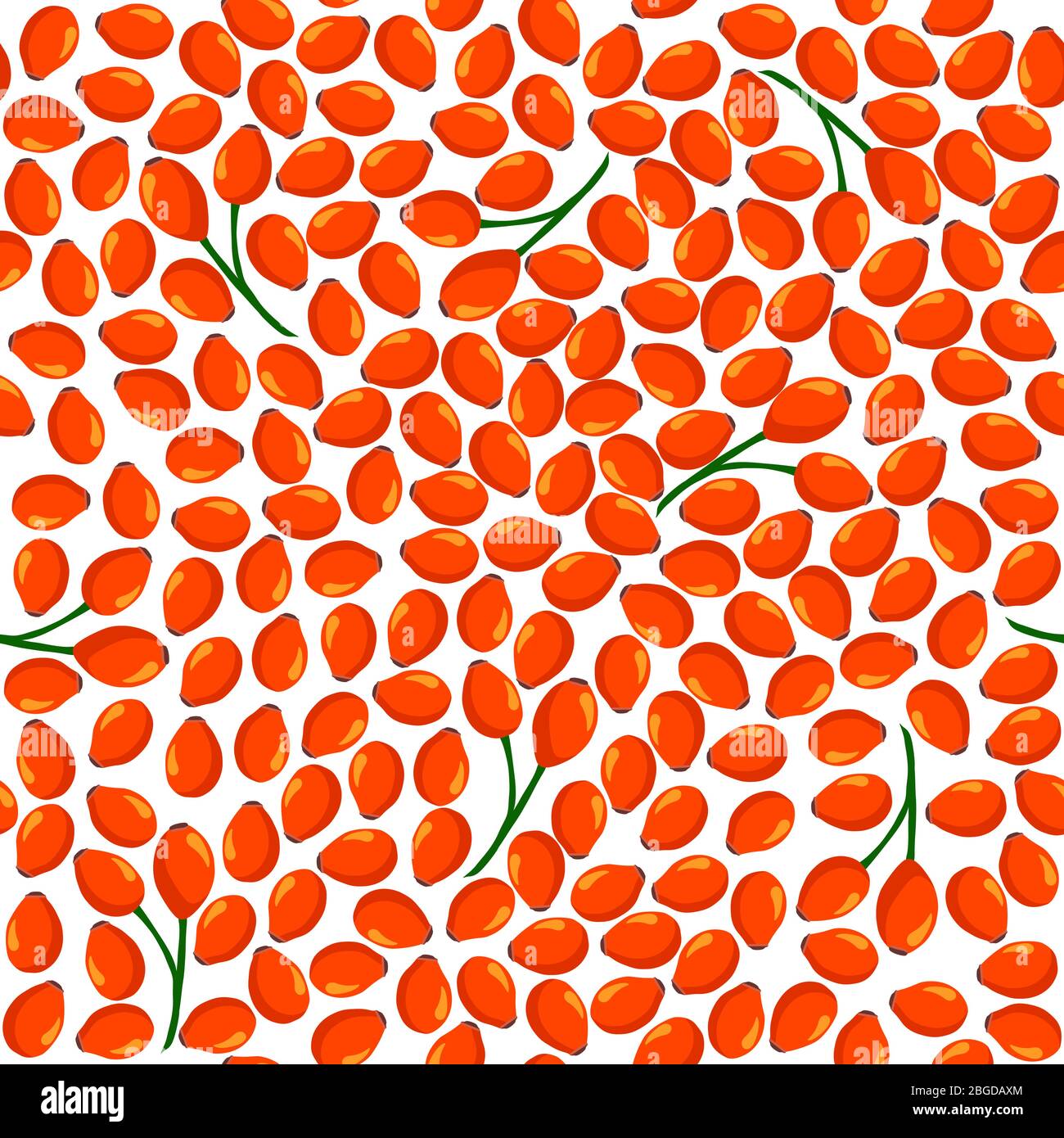 Illustration on theme big colored seamless rose hip, bright berry pattern for seal. Berry pattern consisting of beautiful seamless repeat rose hip. Si Stock Vector