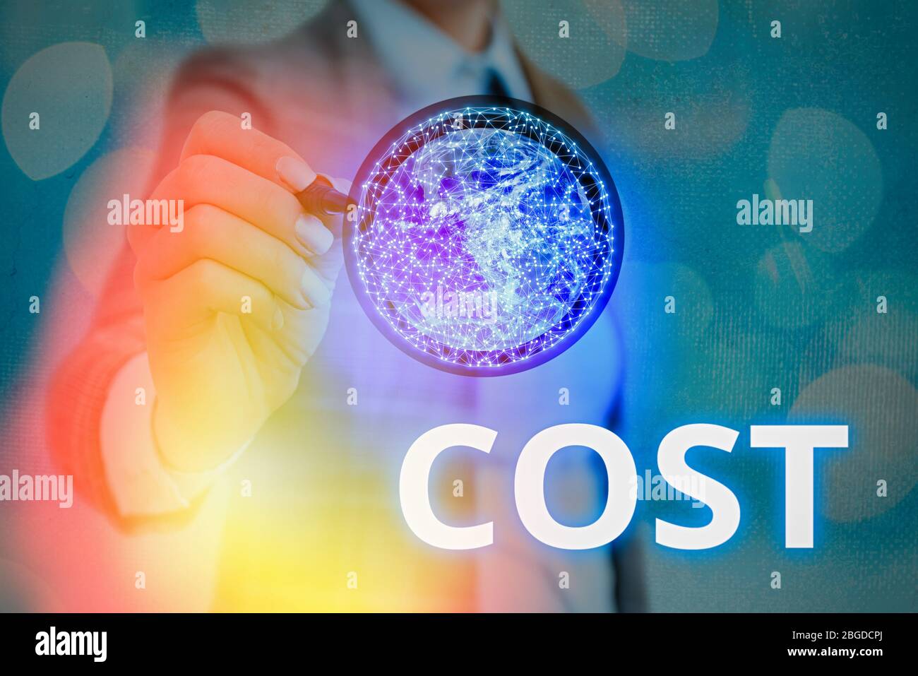 Writing note showing Cost. Business concept for The amount that usualy paid for a item you buy or hiring a demonstrating Elements of this image furnis Stock Photo
