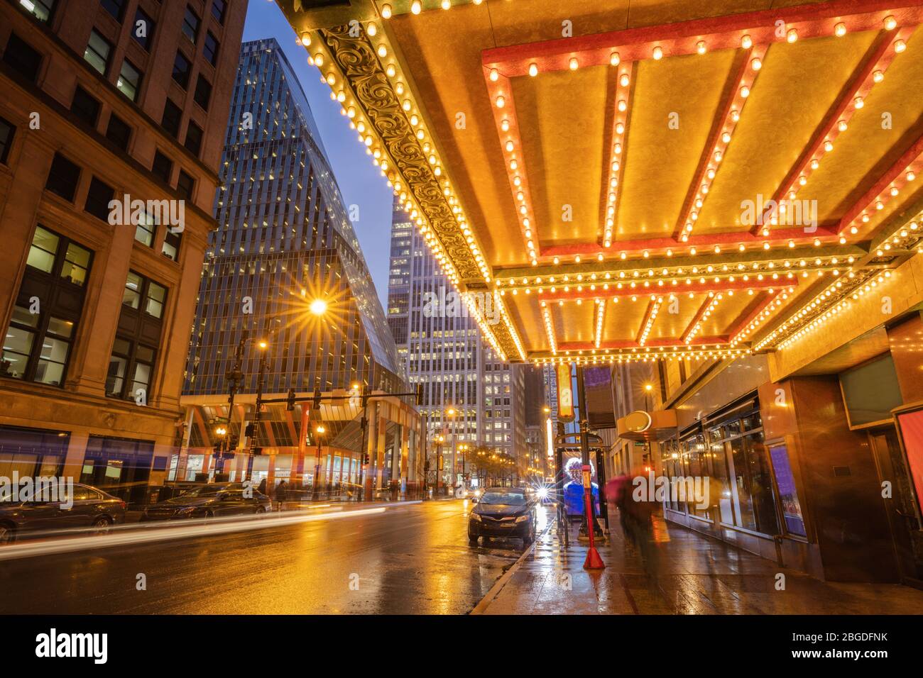 Rainy evening in Chicago. Chicago, Illinois, USA Stock Photo Alamy