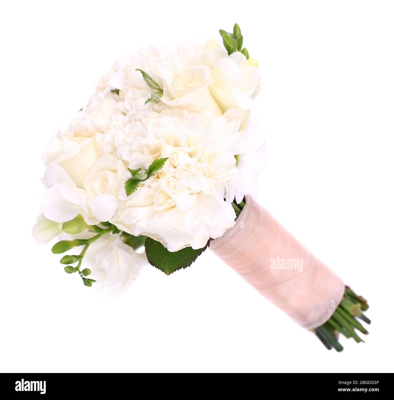 Beautiful wedding bouquet, isolated on white Stock Photo