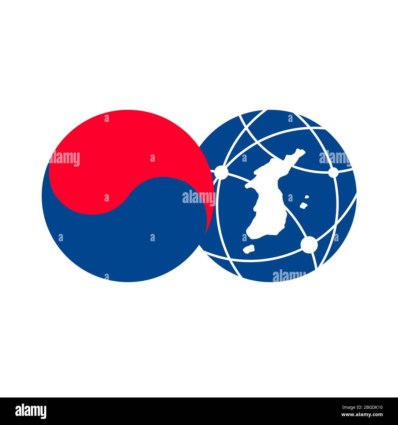 Korea map and Korean flag style emblem design Stock Vector Image & Art - Alamy