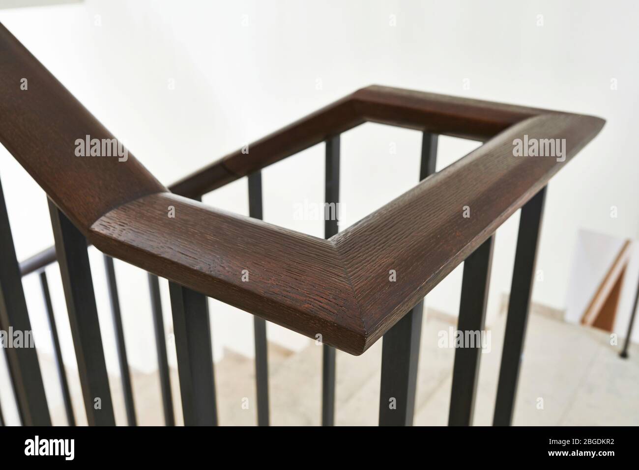 stairs in a private house; handrail; staircase Stock Photo