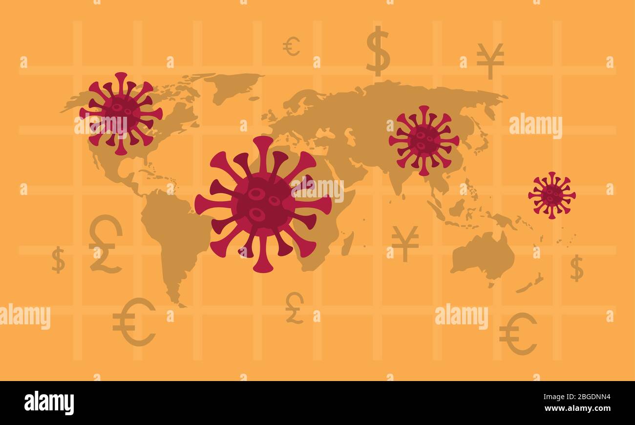 economy and covid19 statistics with earth planet maps Stock Vector ...