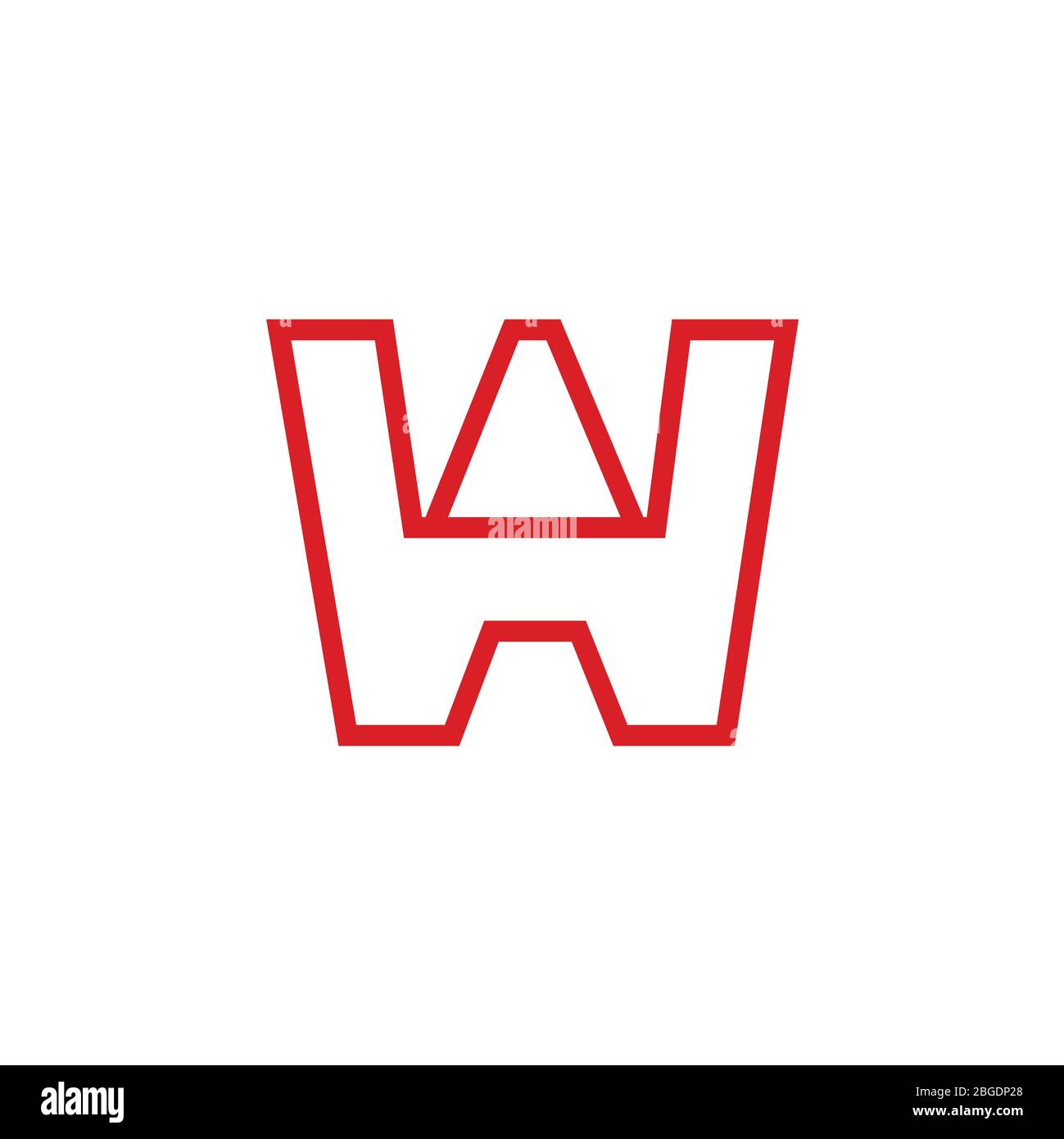 letter w thin lines art modern design logo vector Stock Vector