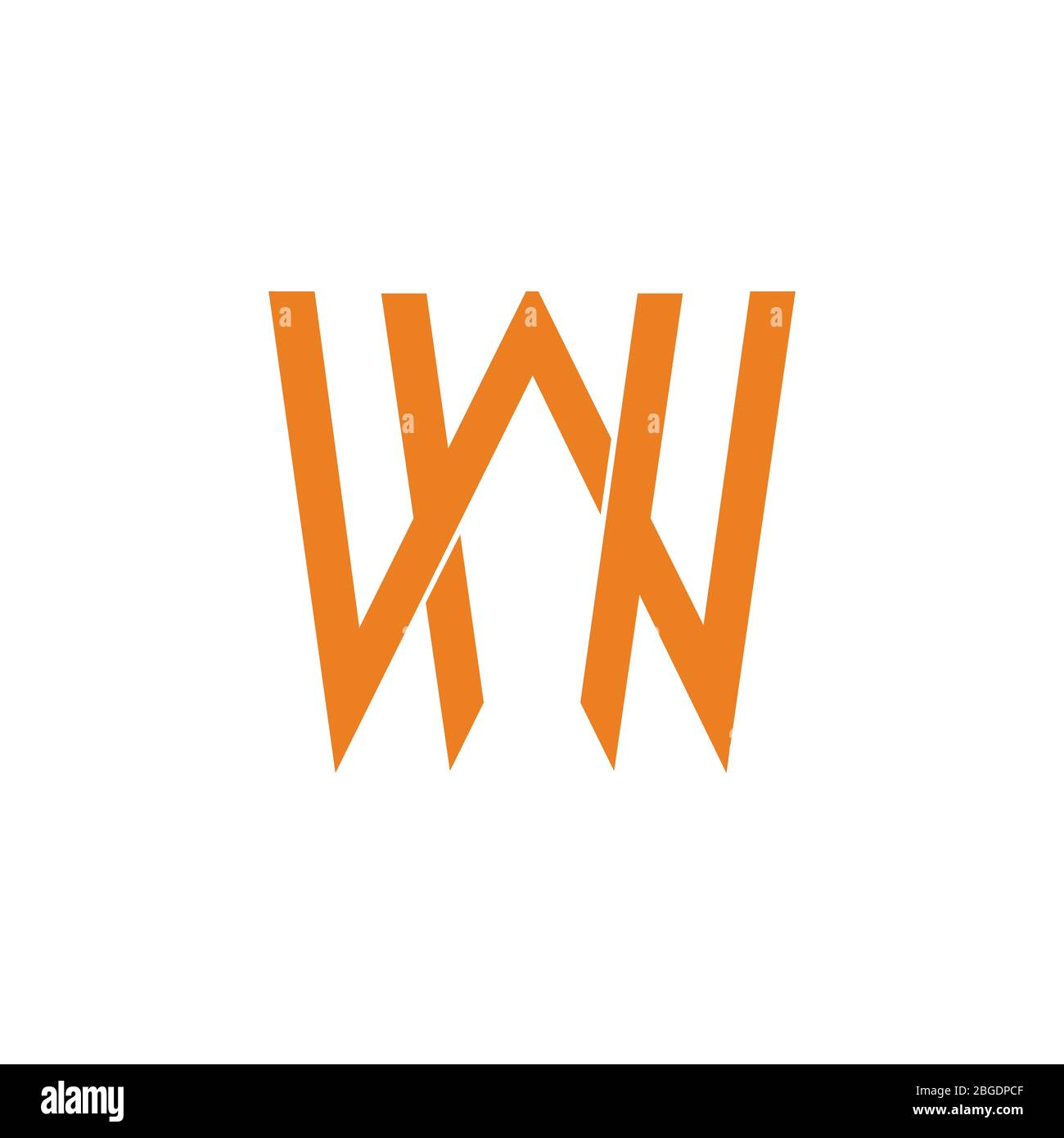 letter hw simple line logo vector Stock Vector