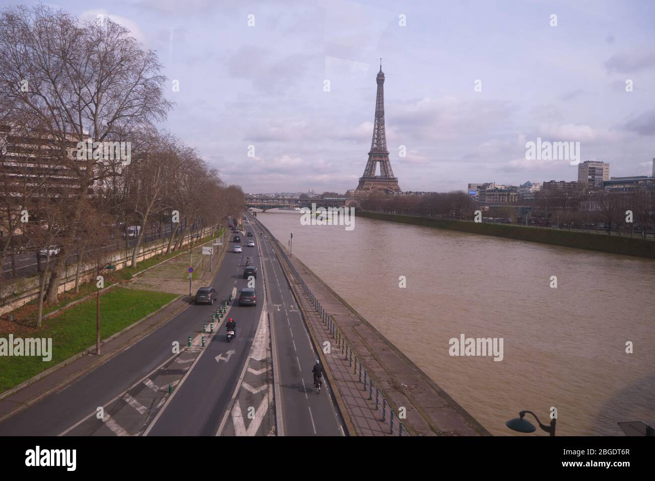 The Seine at Avenue du Président Kennedy Stock Photo