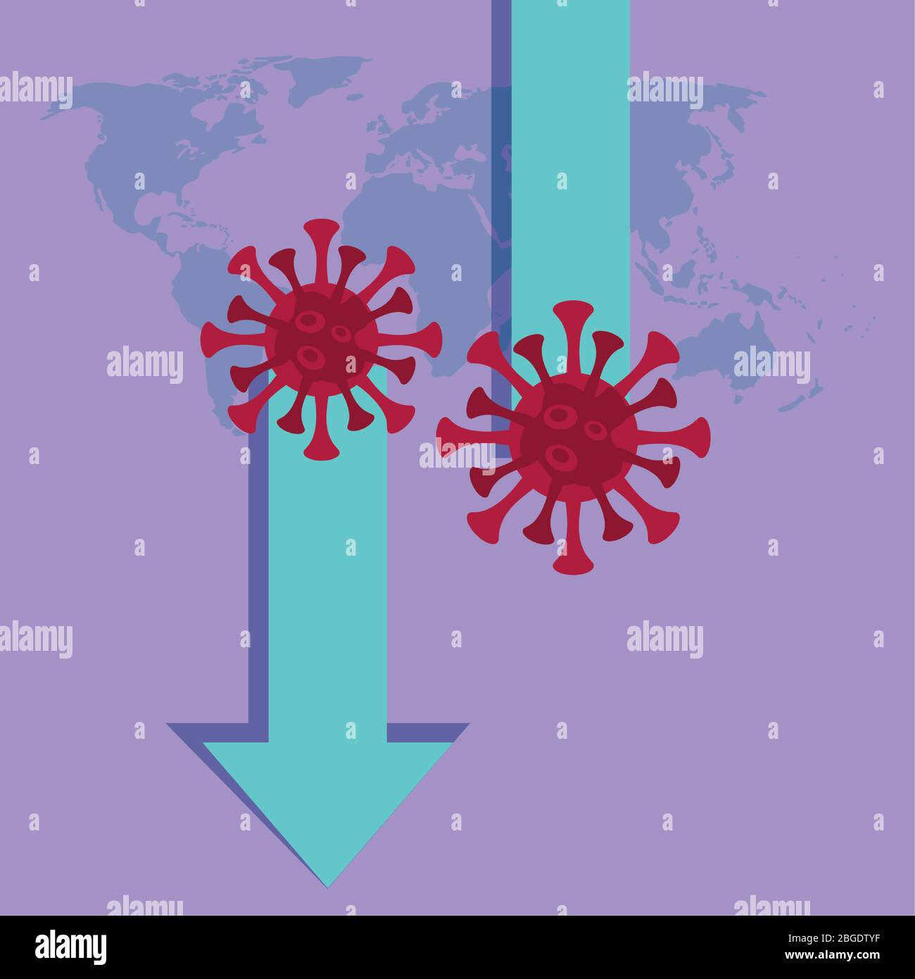 economy and covid19 statistics with arrows in earth maps Stock Vector ...