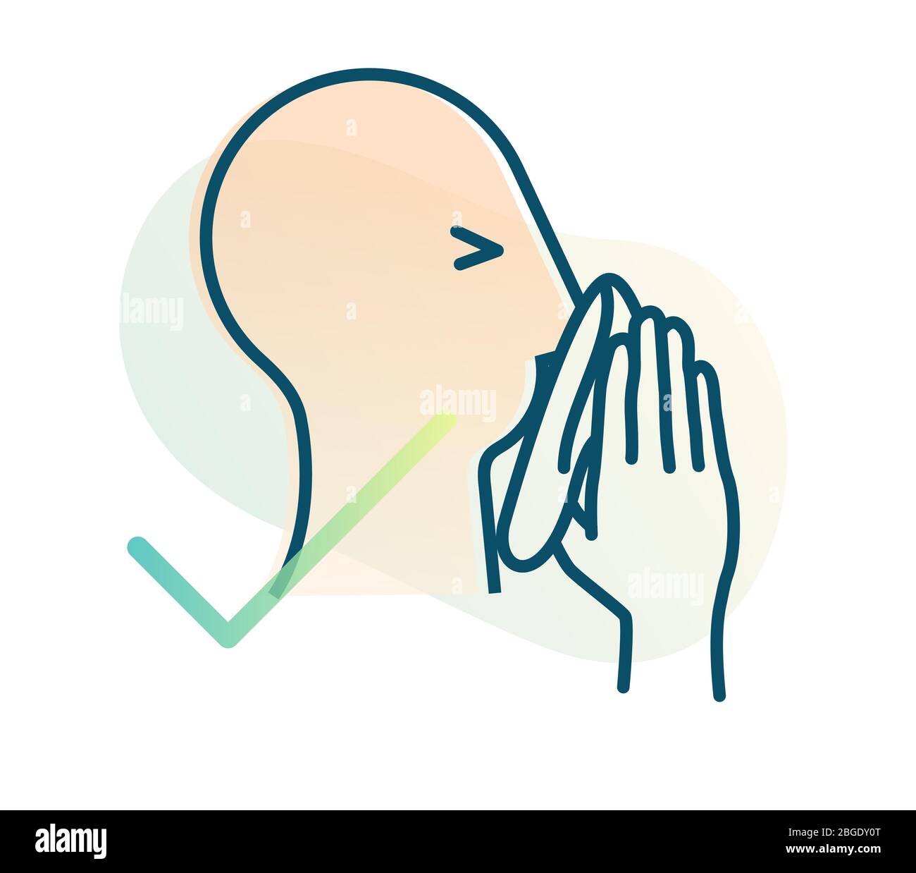 Sneeze - Always Use Tissue while Sneezing  - Icon as EPS 10 File Stock Vector