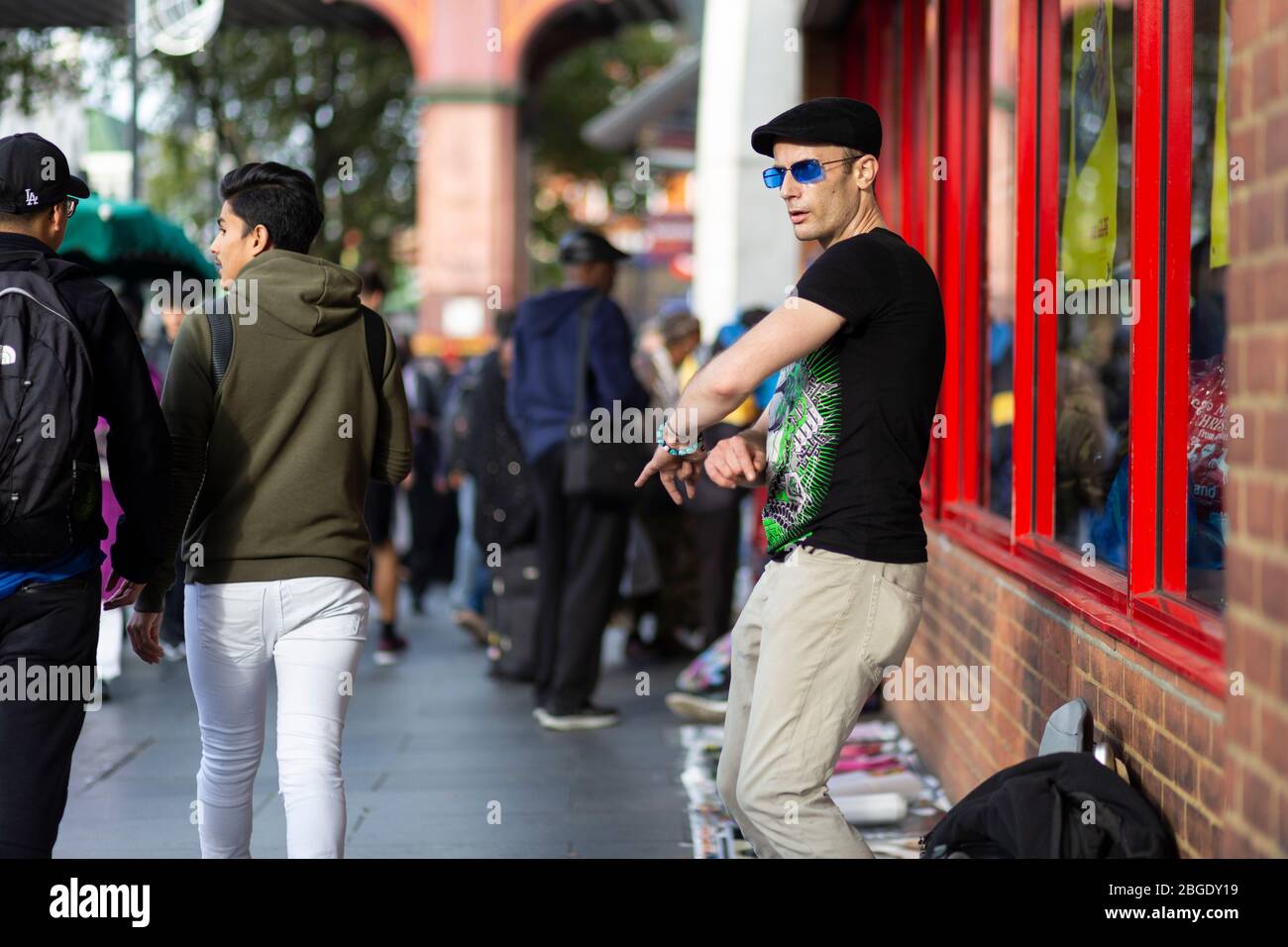 Dancing busker hi-res stock photography 