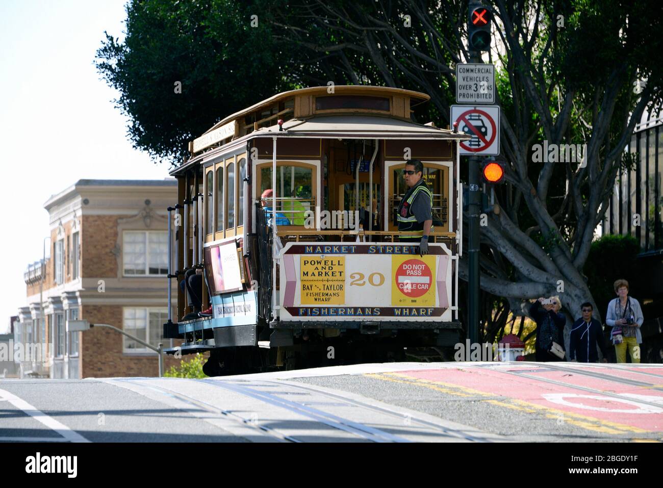 Cable car on Mason Street, San Francisco, California, USA Stock Photo