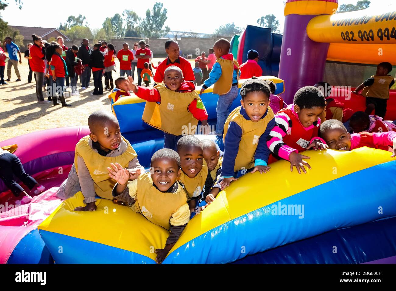 Young African Preschool kids playing in the playground of a kindergarten  school Stock Photo - Alamy