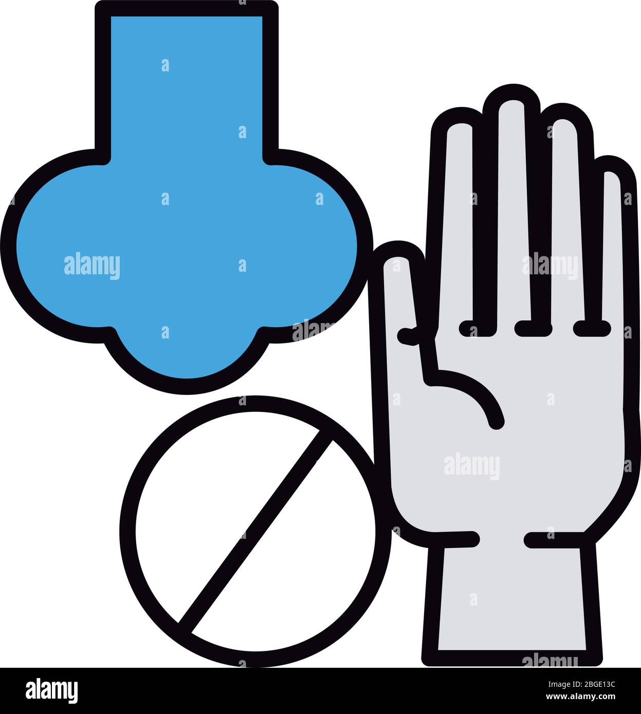 dont touch nose line and fill style icon Stock Vector Image & Art - Alamy