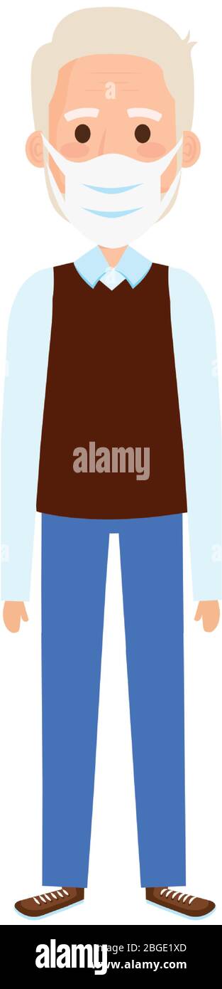 old man using face mask isolated icon Stock Vector Image & Art - Alamy